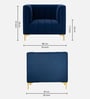 Lem Velvet 1 Seater Sofa in Navy Blue Colour