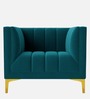 Lem Velvet 1 Seater Sofa in Teal Blue Colour