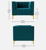 Lem Velvet 1 Seater Sofa in Teal Blue Colour