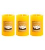 Lemon Bar Aroma Set Of 3 Yellow Wax Scented Candles