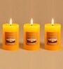 Lemon Bar Aroma Set Of 3 Yellow Wax Scented Candles