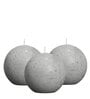 Lemon Grass Set Of 3 Light Grey Wax Decorative Candles