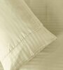 Yellow Satin Striped 210 TC Pure Cotton King Sized Bedsheet with 2 Pillow Covers
