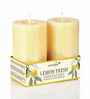 Lemon Scented Pillar Candle Set of 2