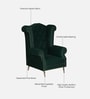 Lemvig Fabric Wing Chair in Green Colour