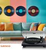 Lenco L-30 Vinyl Record Player Bluetooth Turntable (33/45 RPM) Semi-Automatic Belt Drive, Black Ash Colour