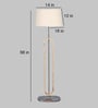 Lenin White Cloth Shade Club Floor Lamp With Wood & Iron Base