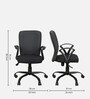 Leno Fabric Ergonomic Chair in Black & White Colour