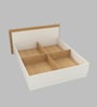 Leo Queen Size Bed in Oak and White Finish With Box Storage