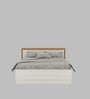 Leo Queen Size Bed in Oak and White Finish With Box Storage