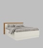 Leo Queen Size Bed in Oak and White Finish With Box Storage