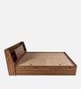 Leo Queen Size Bed with Box Storage & Headboard in Columbian Walnut Finish
