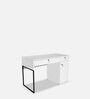 Leo Study Table with Storage in White Colour