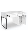 Leo Study Table with Storage in White Colour
