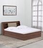 Leo Queen Size Bed In Columbian Walnut Colour With Hydraulic Storage
