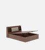 Leo Queen Size Bed In Columbian Walnut Colour With Hydraulic Storage