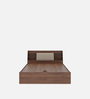 Leo Queen Size Bed In Columbian Walnut Colour With Hydraulic Storage