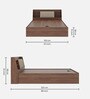 Leo Queen Size Bed In Columbian Walnut Colour With Hydraulic Storage