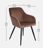 Leo Velvet Fabric Arm Chair Brown Color