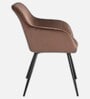 Leo Velvet Fabric Arm Chair Brown Color