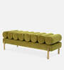 Leo Velvet Sofa Bench in Chartreuse Colour