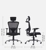 Leo Wave Breathable Mesh Ergonomic Chair in Black Colour