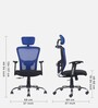 Leo Wave Breathable Mesh Ergonomic Chair in Blue Colour