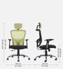 Leo Wave Breathable Mesh Ergonomic Chair in Green Colour