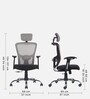 Leo Wave Breathable Mesh Ergonomic Chair in Grey Colour