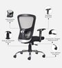 Leo Wave Breathable Mesh Ergonomic Chair in Grey Colour