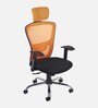 Leo Wave Breathable Mesh Ergonomic Chair in Orange Colour