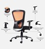 Leo Wave Breathable Mesh Ergonomic Chair in Orange Colour
