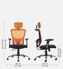 Leo Wave Breathable Mesh Ergonomic Chair in Orange Colour