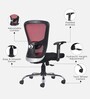 Leo Wave Breathable Mesh Ergonomic Chair in Red Colour