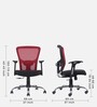 Leo Wave Breathable Mesh Ergonomic Chair in Red Colour