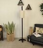 Leo Wooden Floor Lamp with Jute Shade & Brown Base