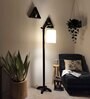 Leo Wooden Floor Lamp with Jute Shade & Brown Base