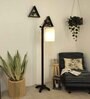 Leo Wooden Floor Lamp with Jute Shade & Brown Base