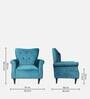 Leon Fabric Lounge Chair in Teal Green Colour