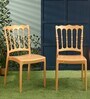Leon Plastic Chairs in Gold Finish (Set Of 2)