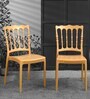 Leon Plastic Chairs in Gold Finish (Set Of 2)