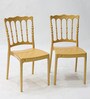 Leon Plastic Chairs in Gold Finish (Set Of 2)