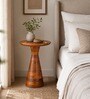 Leon Solid Wood End Table In Natural Finish