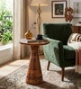 Leon Solid Wood End Table In Natural Finish