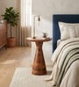 Leon Solid Wood End Table In Natural Finish
