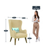 Leon Wing Chair in Beige Colour