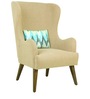 Leon Wing Chair in Beige Colour