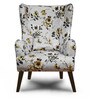 Leon Fabric Wing Chair in Grey Colour