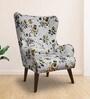 Leon Fabric Wing Chair in Grey Colour
