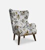 Leon Fabric Wing Chair in Grey Colour